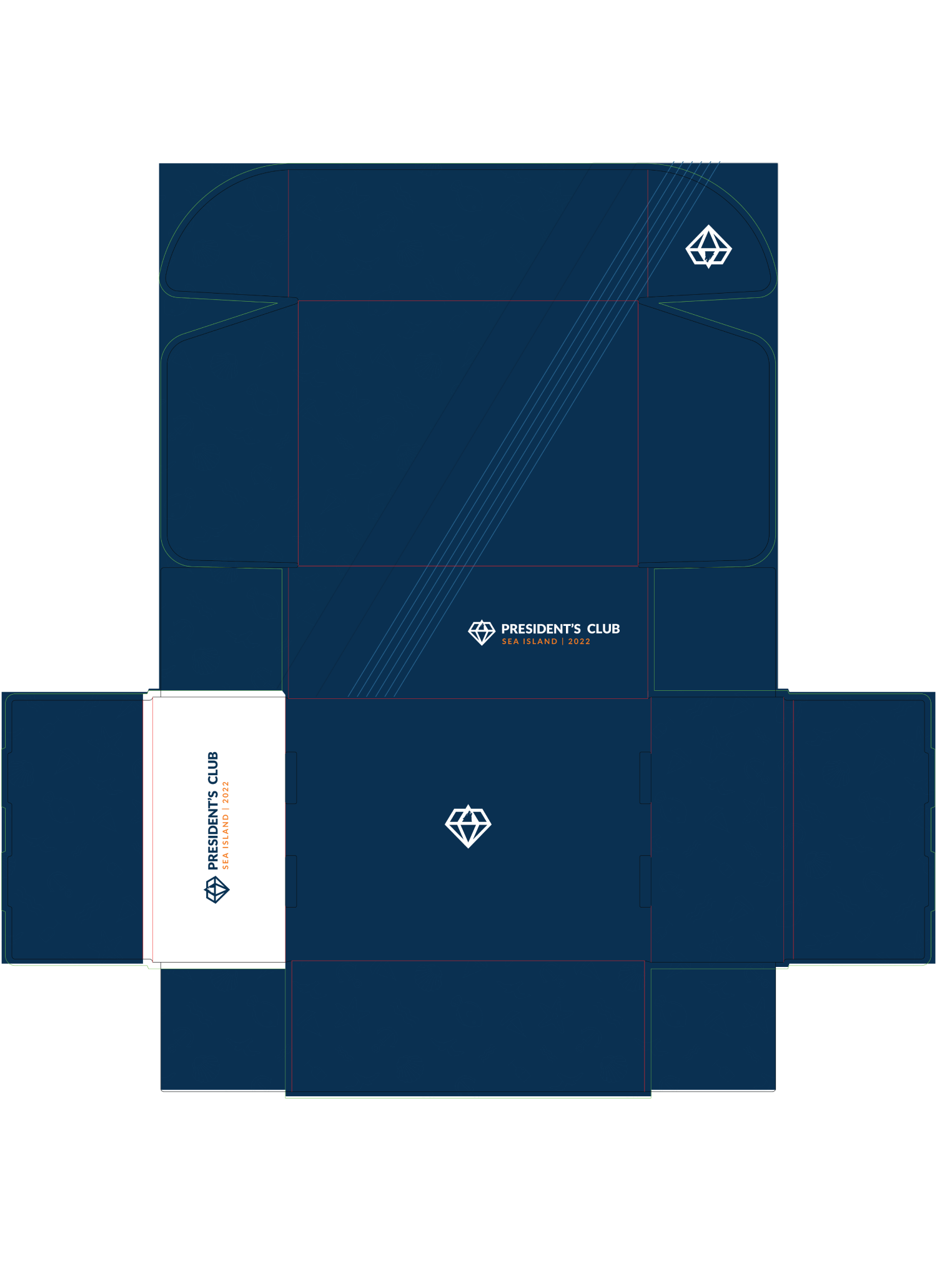 President's Club packaging dieline
