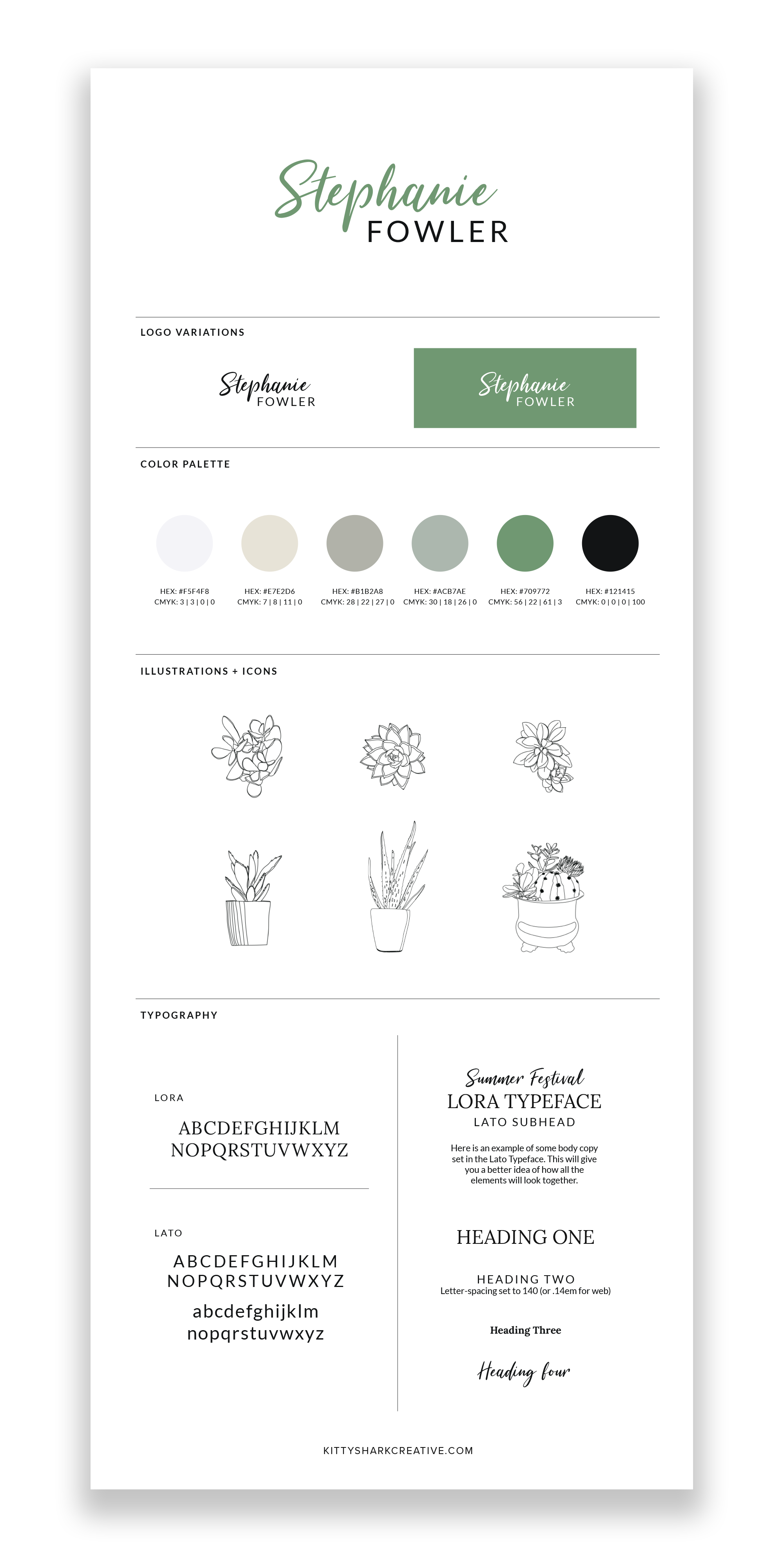 Stephanie Fowler brand design style guide overview